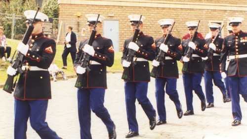 marines march to the signing