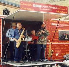Jazz band on the radio cumbria stage