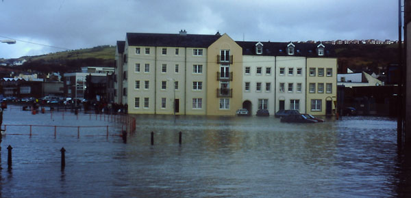 Hub area flooded