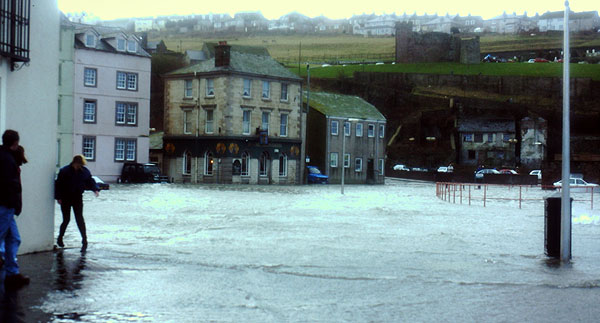 Old Standard pub during flood