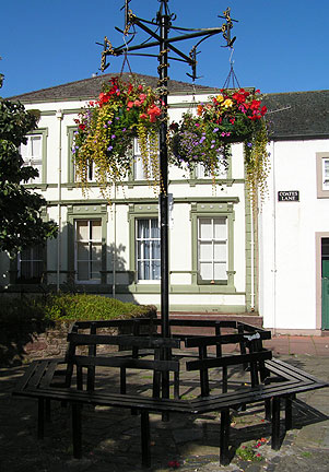 Seating with hanging baskets