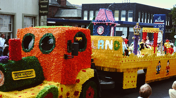 Tractor pulling carnival float