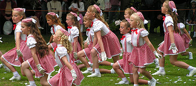 Dancing girls in Red and White Gingham