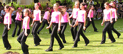 dancers in castle park