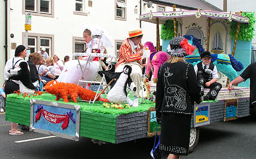 Mary Poppins carnival float in Whitehaven carnival