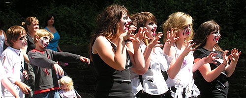 Zombie girls in carnival parade from Rosehill youth theatre