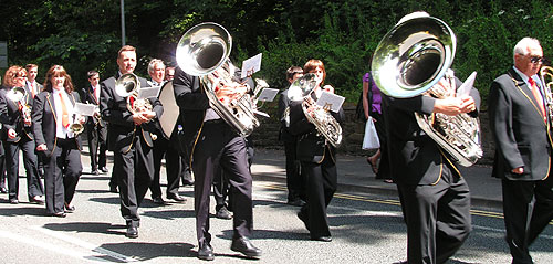 Cleator Moor brass band in Whitehaven Carnival