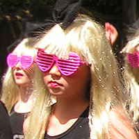 portrait 17 - dancer with blonde hair and pink glasses 