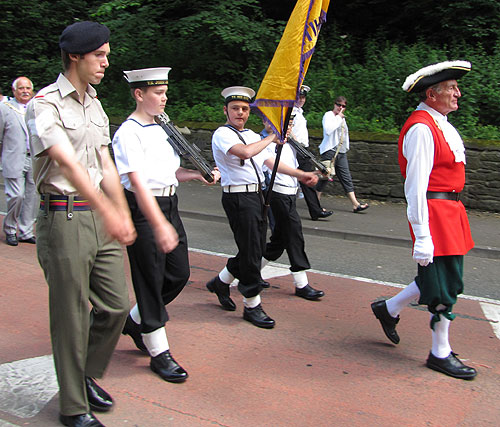 Whitehaven Cryer Rob Romano with Cadets