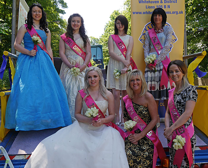 Lions float featuring past queens