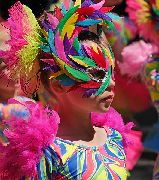 coloured feather mask