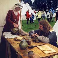 Food prepared and served medieval style