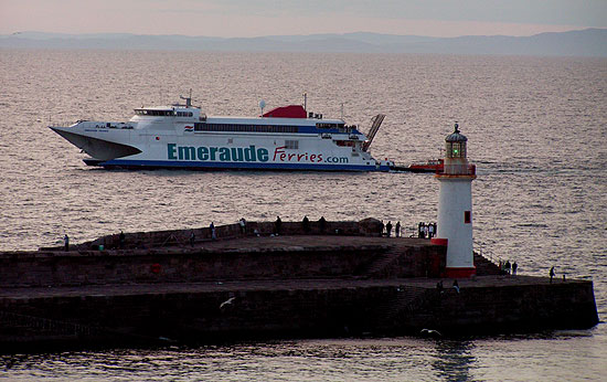 m.v. Emeraude passing the West Pier lighthouse