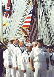US Navy in front of Tall Ship Phoenix