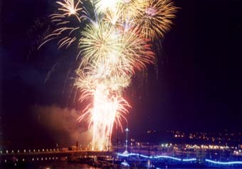 coloured fireworks over Whitehaven