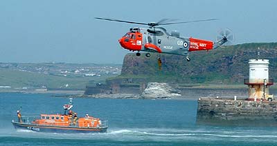 Helcopter rescue with RNLI lifeboat