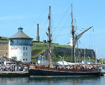 Tall Ship Zebu in  harbour