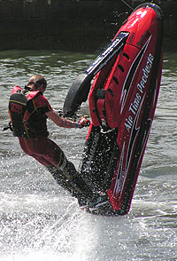 jetski leaps out of water