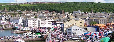 Some of the crowds around the harbour