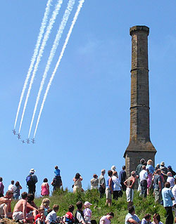 Red Arrows watched by spectators