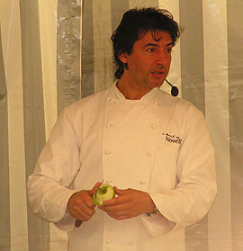 Jean Christophe Novelli in the cookery marquee