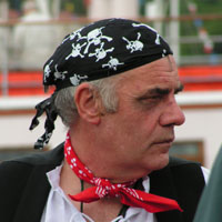 Pirate wearing black bandana