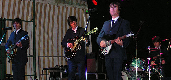 John Paul George and Ringo soundalikes on the Stobart stage