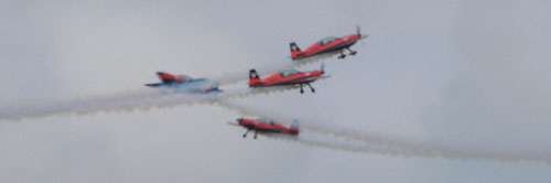 Blades display team cross each other