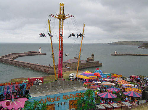 Fairground rides at Whitehaven's South Beach