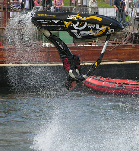 Completly inverted jet ski at Whitehaven festival 2009