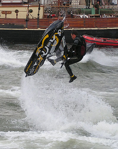 Jet ski in the air