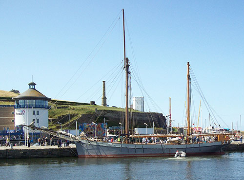 Tall Ship Irene in front of the Beacon Whitehaven