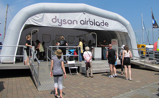Dyson airblade demonstration tent