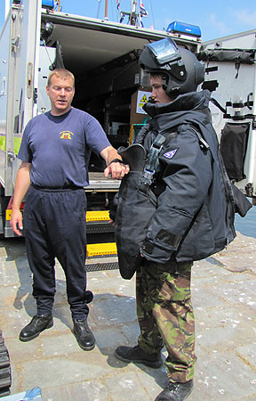 Bomb disposal equipment being demonstrated