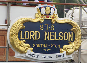 Crest on Lord Nelson stern