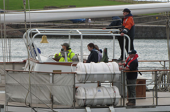 Guiding Sail Training Ship Lord Nelson through sea lock