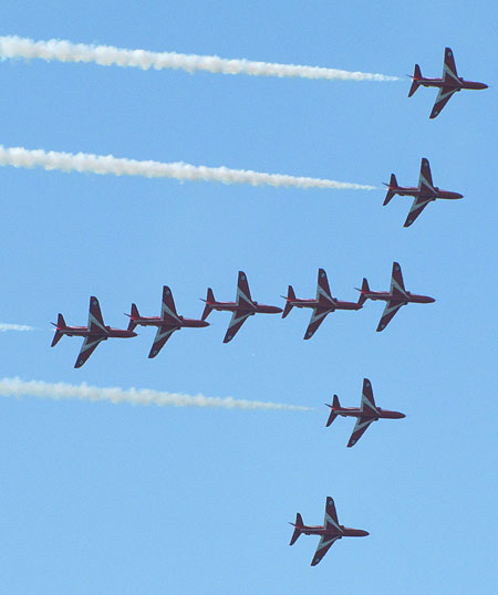 T formation of Red Arrows