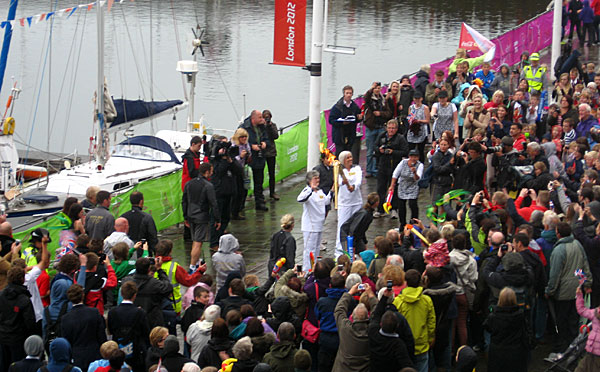Torch kiss at Whitehaven harbour