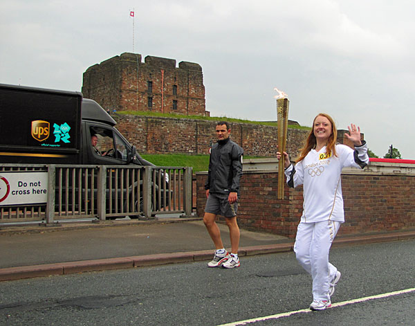 Suzanne in Carlisle with torch