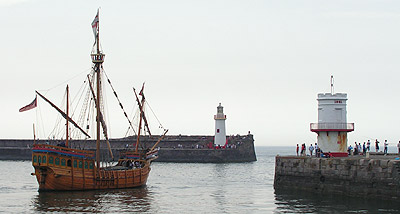 Sailing between Whitehaven's lighthouses