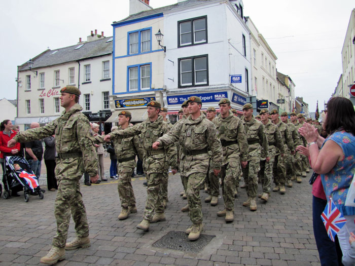 Soldiers in the market place