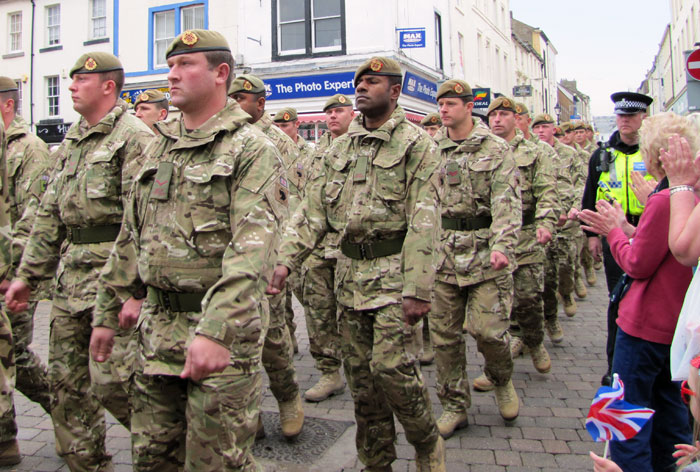 1st Battalion soldiers march through Whitehaven