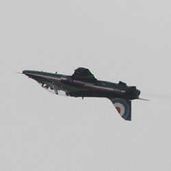 Hawk jet upside down at Whitehaven
