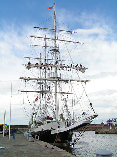 Lord Nelson with crew in the rigging