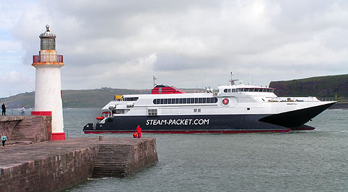 Snaefell passes Whitehaven's West Pier lighthouse