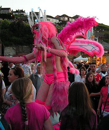 pink fairy on stilts