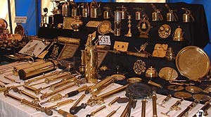 Collection of brass objects