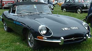 E-type jaguar black with chrome trim