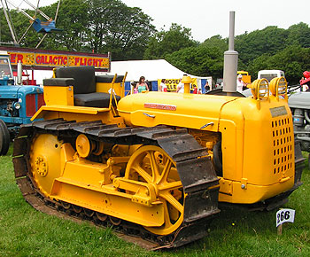 Yellow Fordson Super Major tracor with tracks