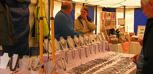 Jewellery on sale in the craft tent